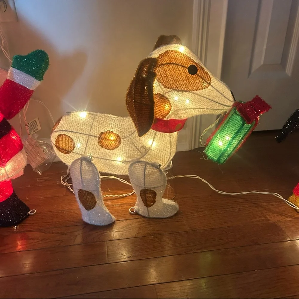 Vintage 20” Christmas Light Up Decor All 6 Characters Cow Dog Santa Penguin +